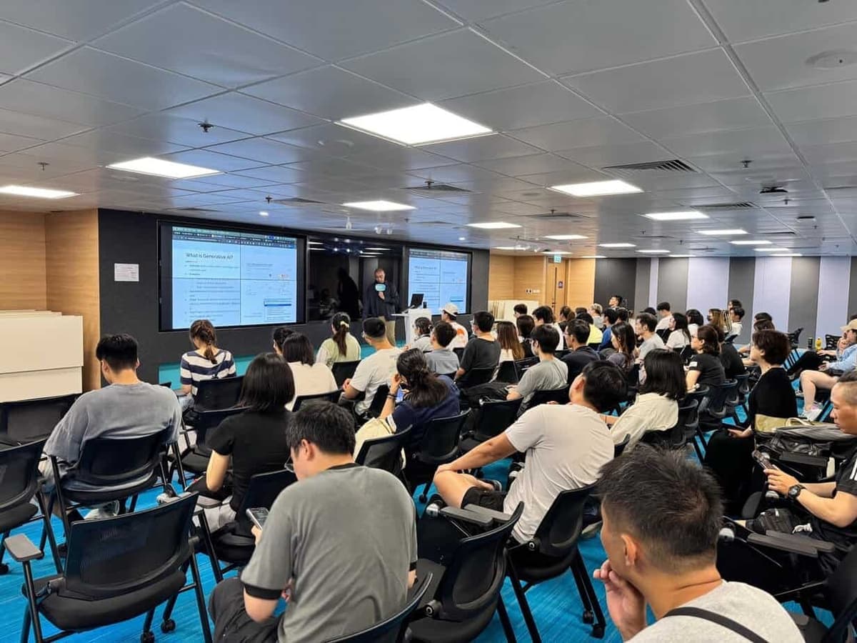 Ivan So teaching generative AI and ChatGPT workshop for corporate team